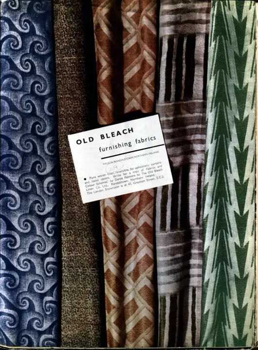 Period advertisement for Old Bleach furnishing fabrics
