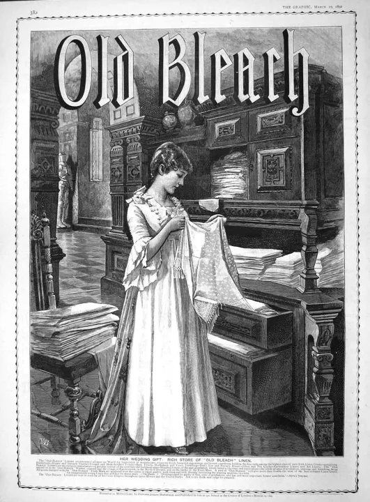 Illustrated Old Bleach wedding-gift advertisement
